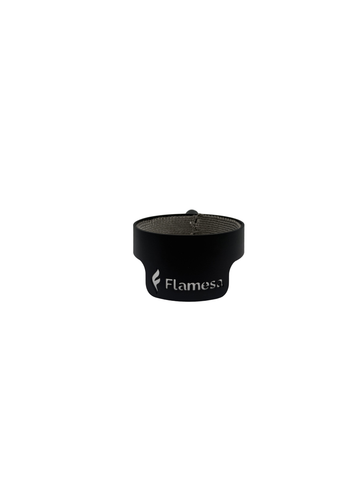 Glasrohrhalter mit Logo | Flare & Lumina Pellet-Terrassenheizer | Flamesa®