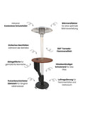 Pelletofen Terrasse modern mit stimmungsvollem Flammenspiel – Flamesa Solaro