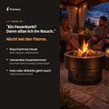 Flamesa Flame: brennender Feuerkorb bei einem Abend auf der Terrasse