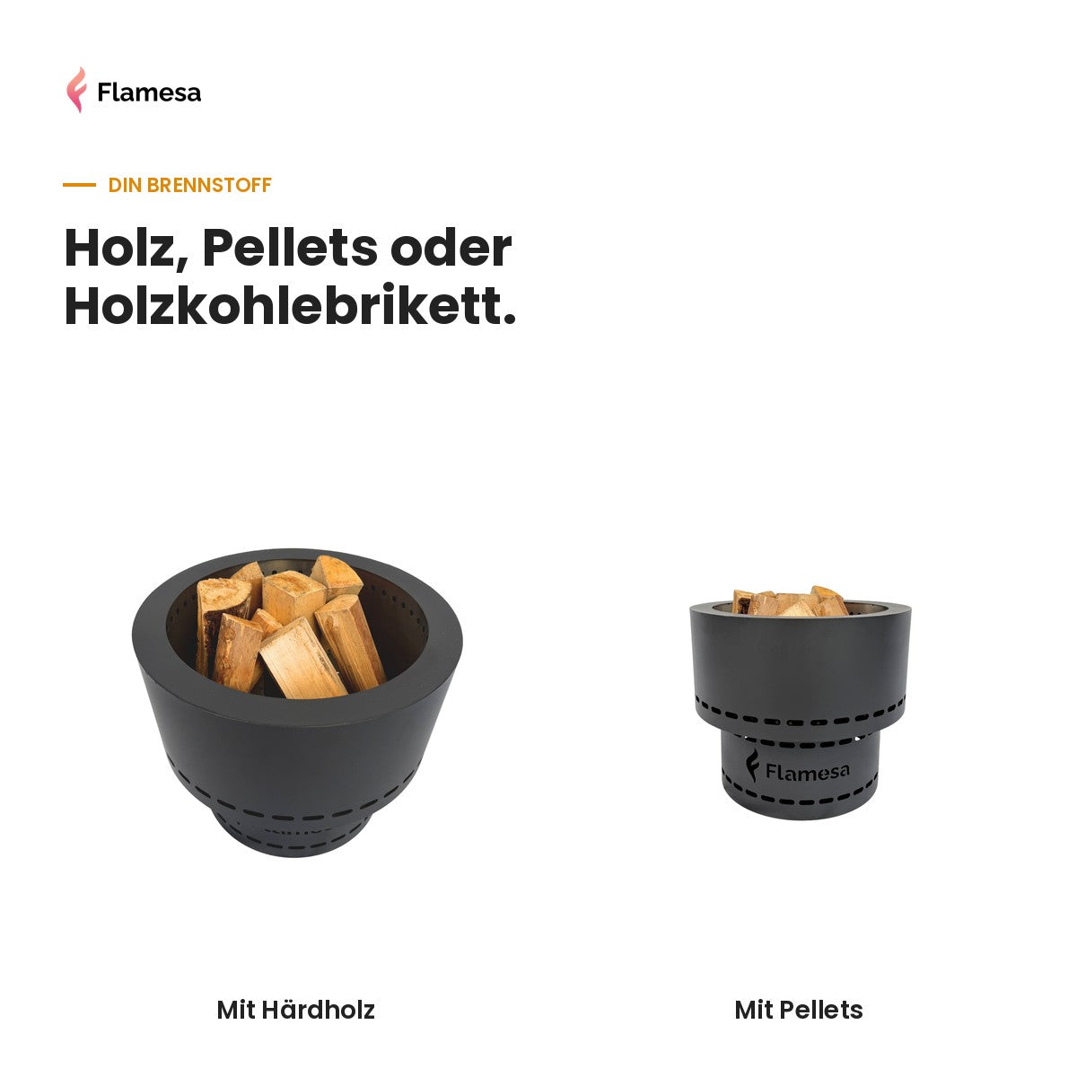 Flamesa Flame: Brennholz und Holzpellets