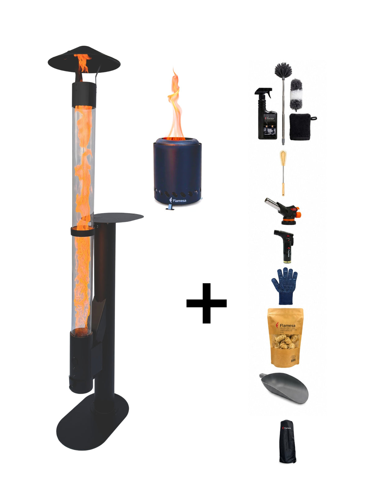Flamesa® Lumina Komplettset – Pelletofen mit gratis Flamesa Vulcan und Zubehör
