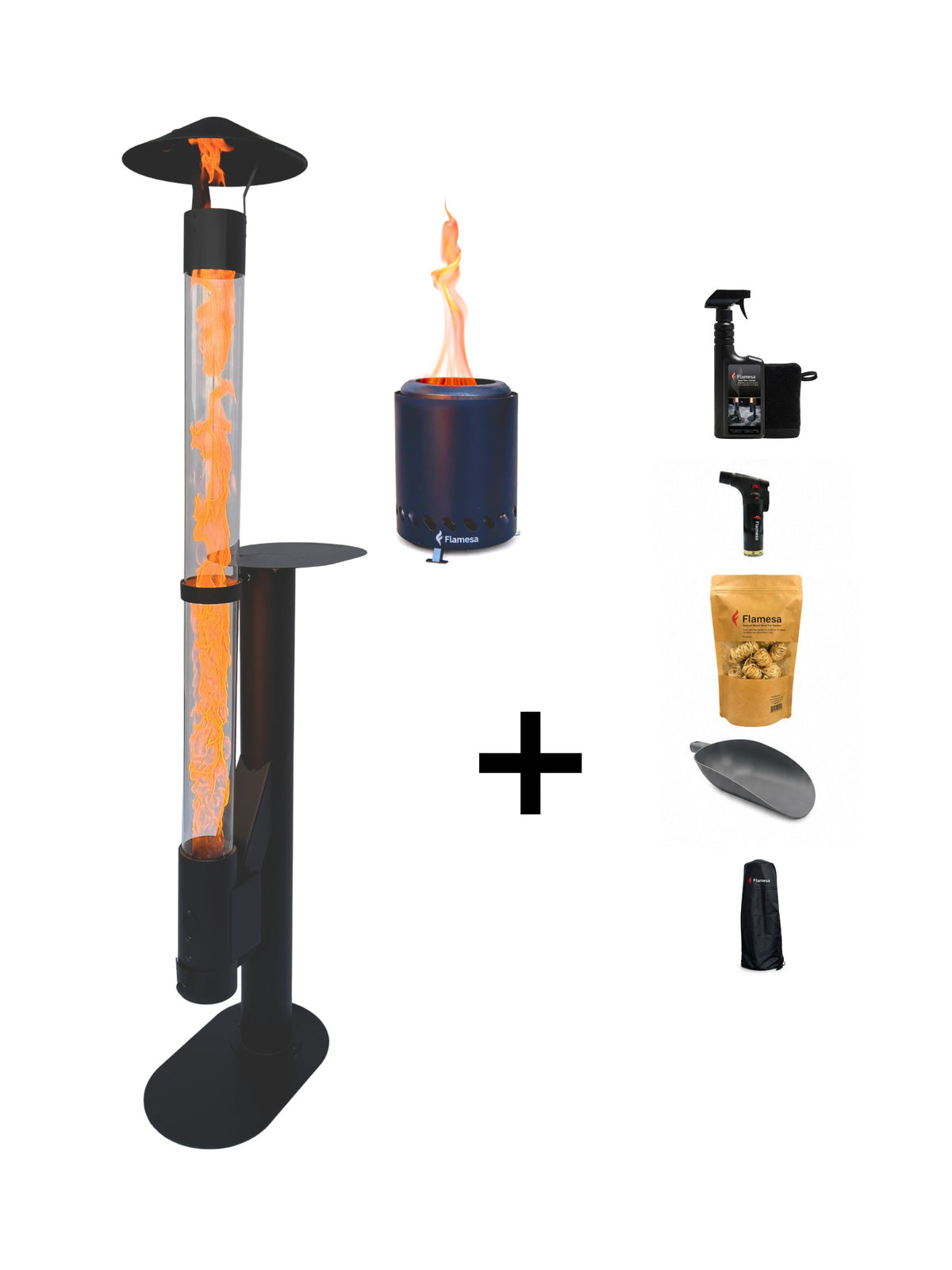 Flamesa® Lumina Startset – Pelletofen mit gratis Flamesa Vulcan und Zubehör